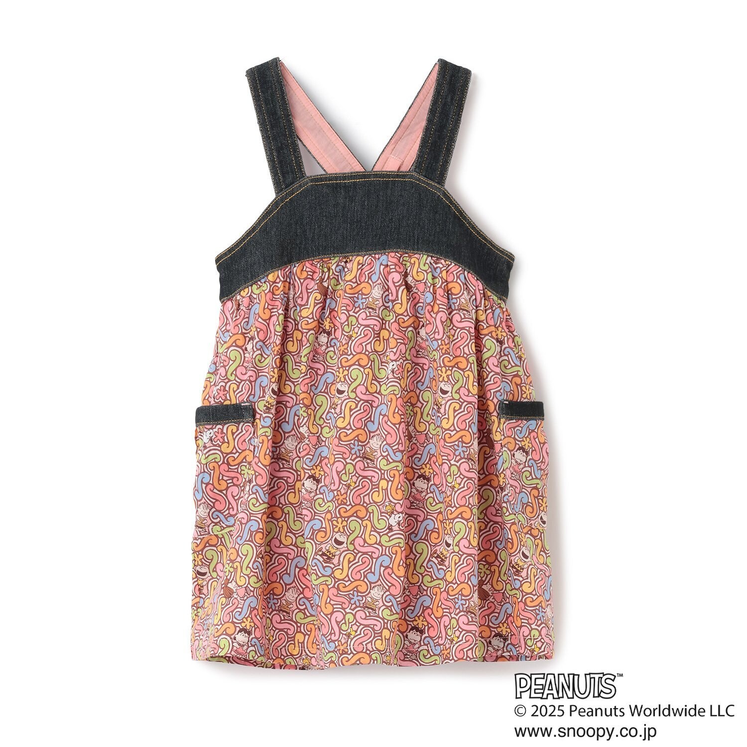 【PEANUTS】デニム切替ジャンパースカート