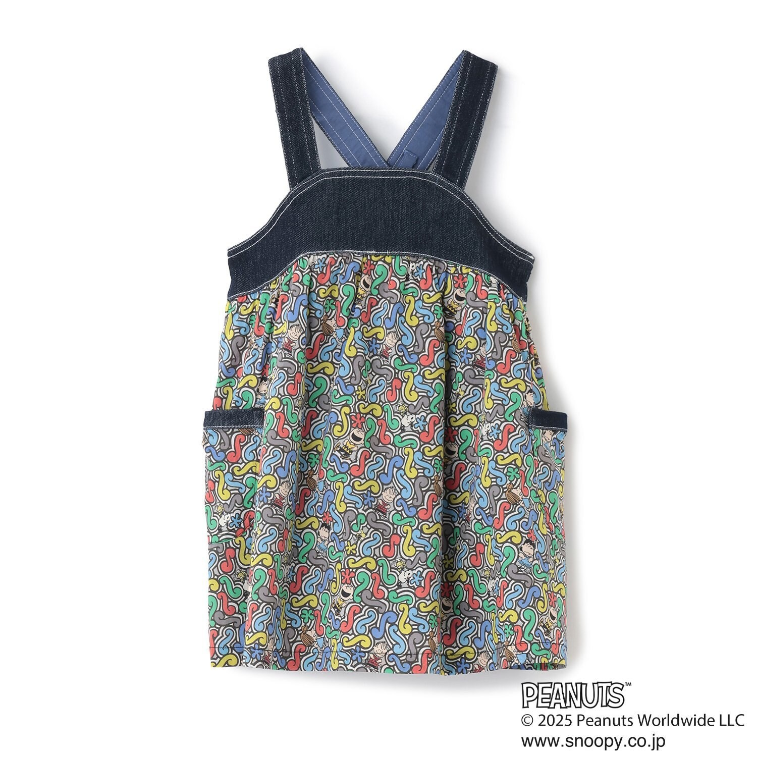 【PEANUTS】デニム切替ジャンパースカート