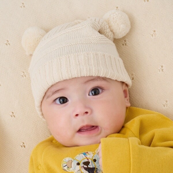 【オーガニック】ボンボン帽子【日本製】