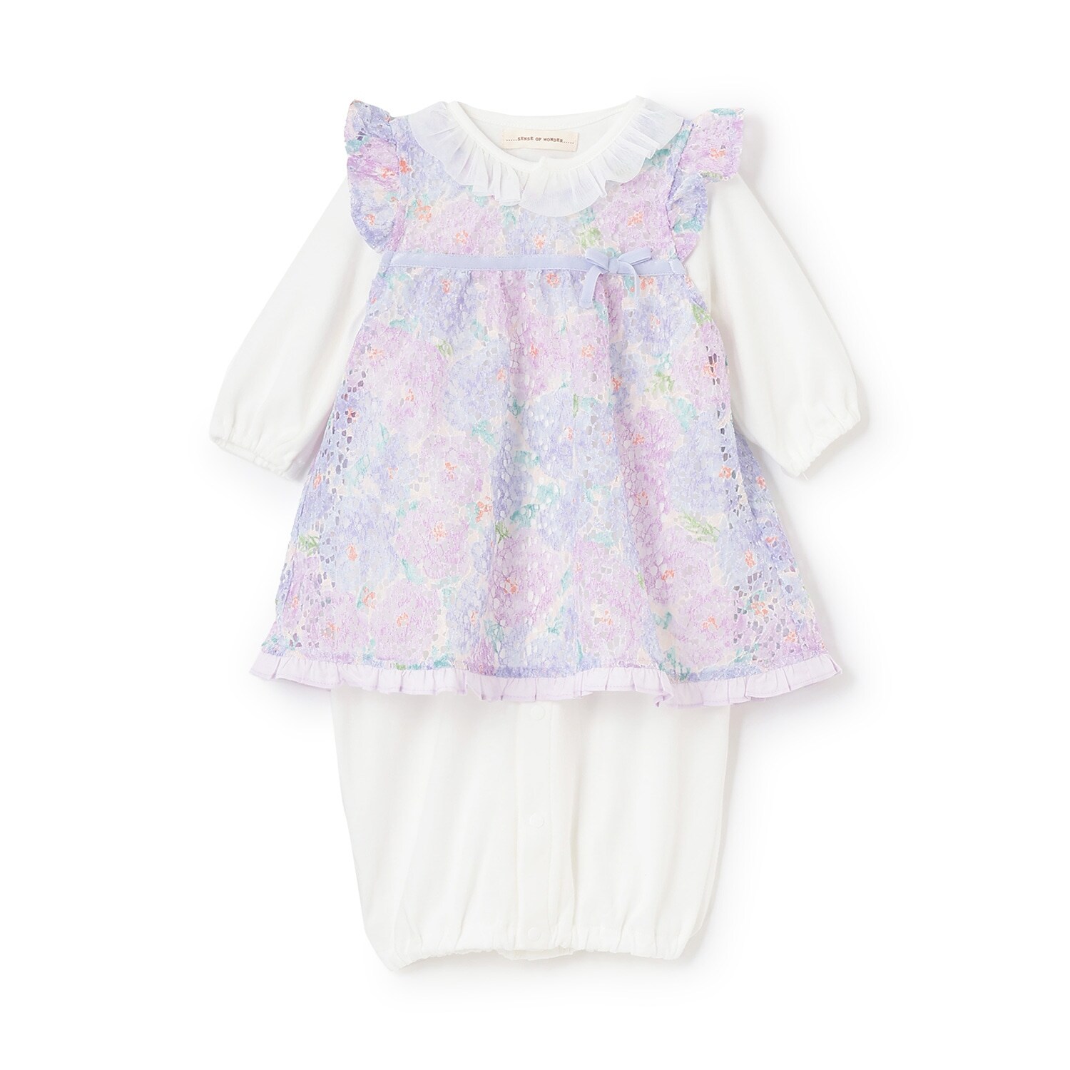 フラワーレースエプロンつき2WAYオール【日本製】