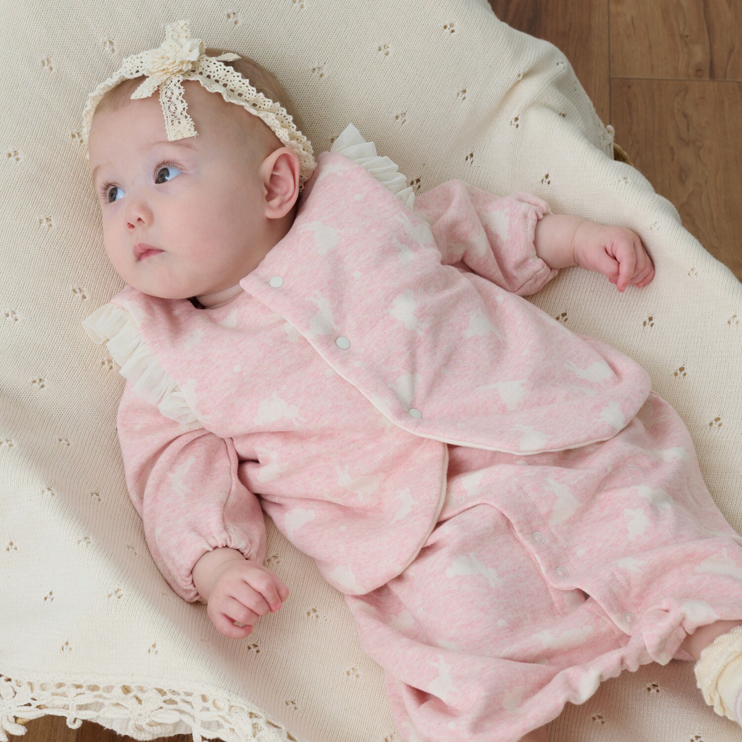 【オーガニック】ウサギジャカードベスト【日本製】