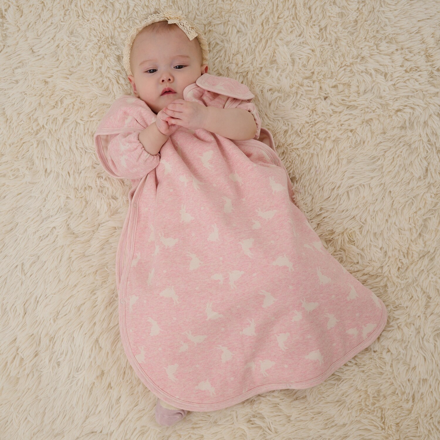 【オーガニック】ウサギジャカードスリーパー【日本製】