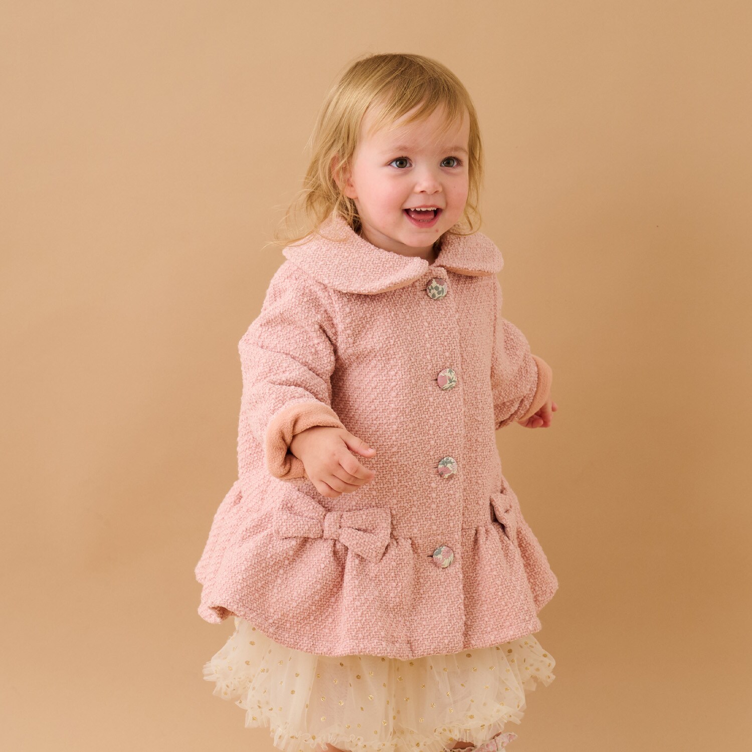 リバティボタンフリルコート