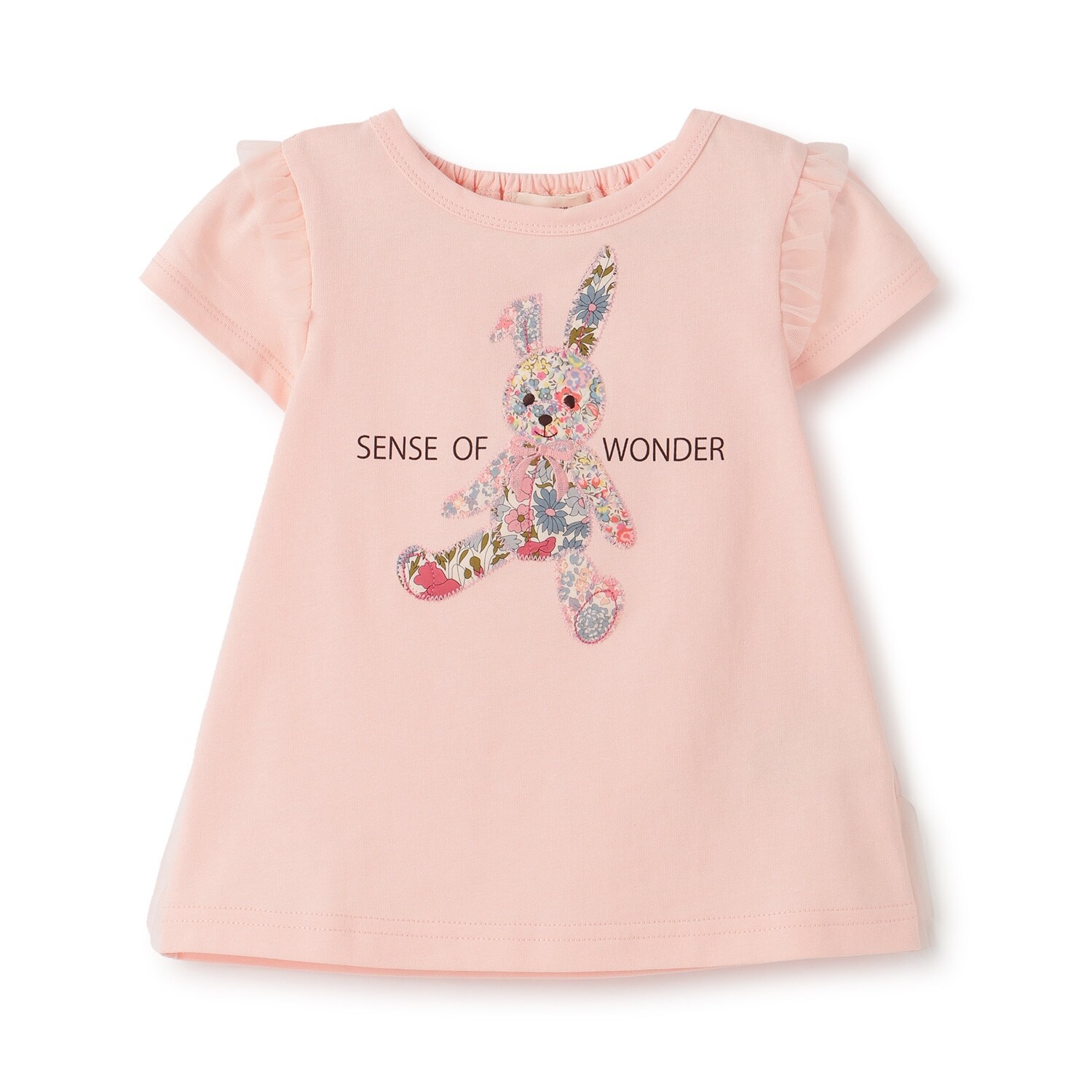 リバティウサギアップリケ半袖Tシャツ