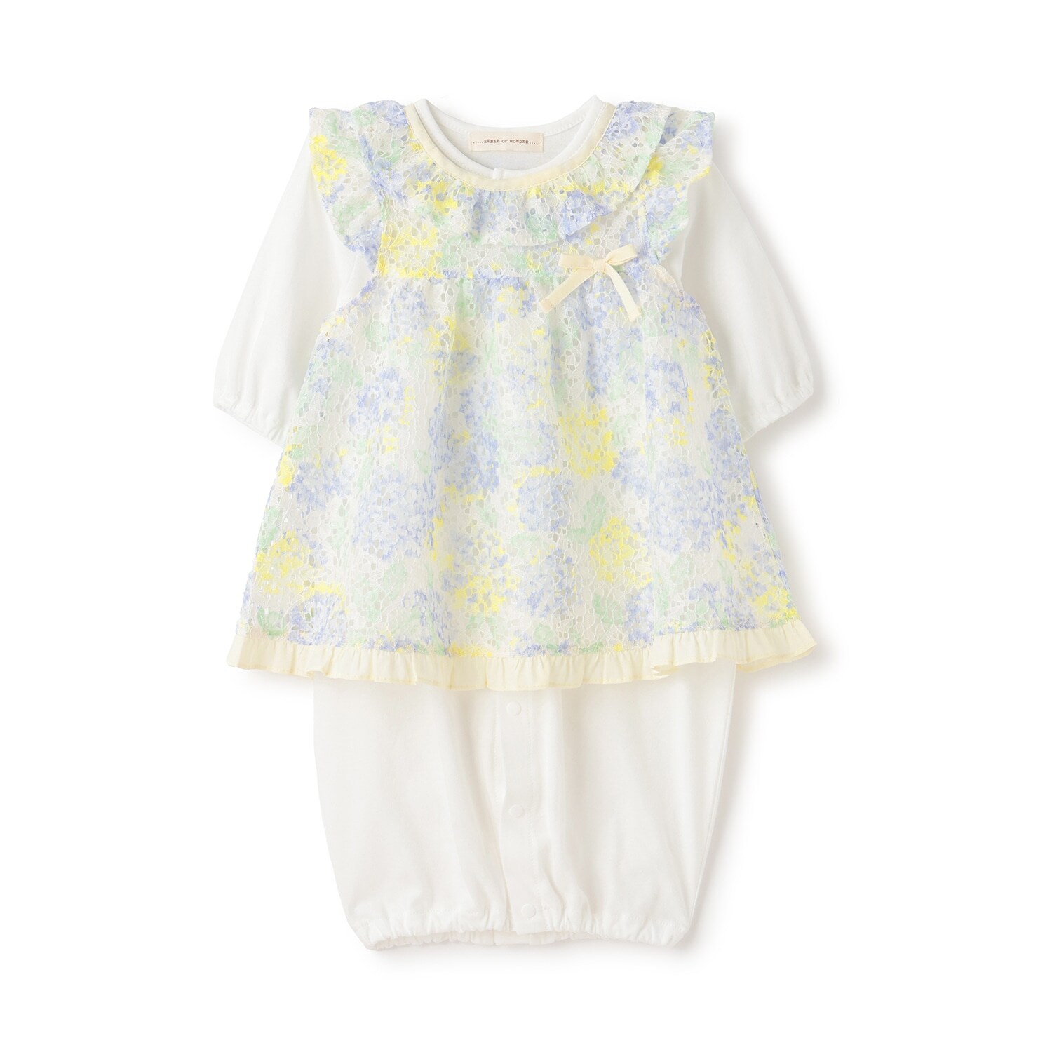 アジサイレースエプロンつき2WAYオール【オーガニック】