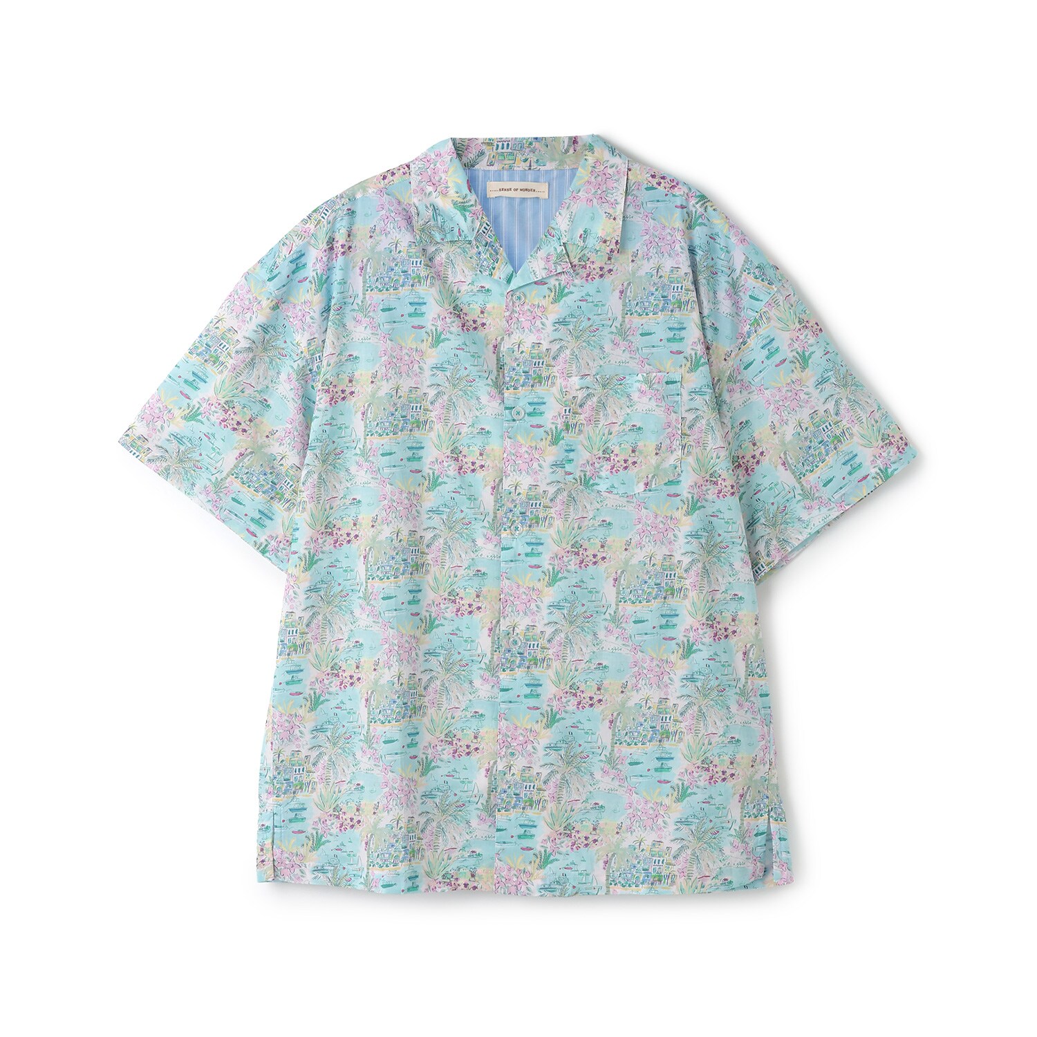 リバティプリント大人用開衿シャツ