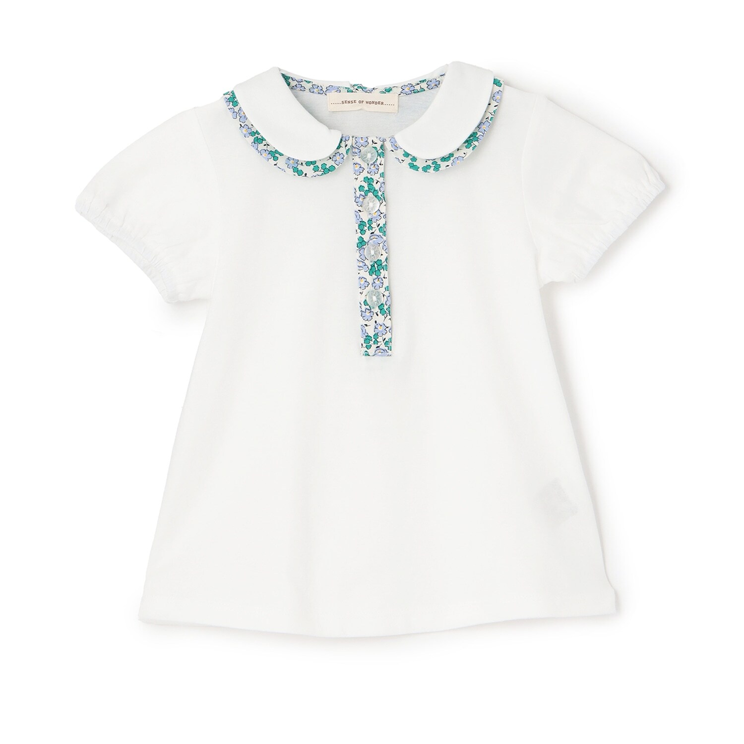 小花柄コンビブラウス