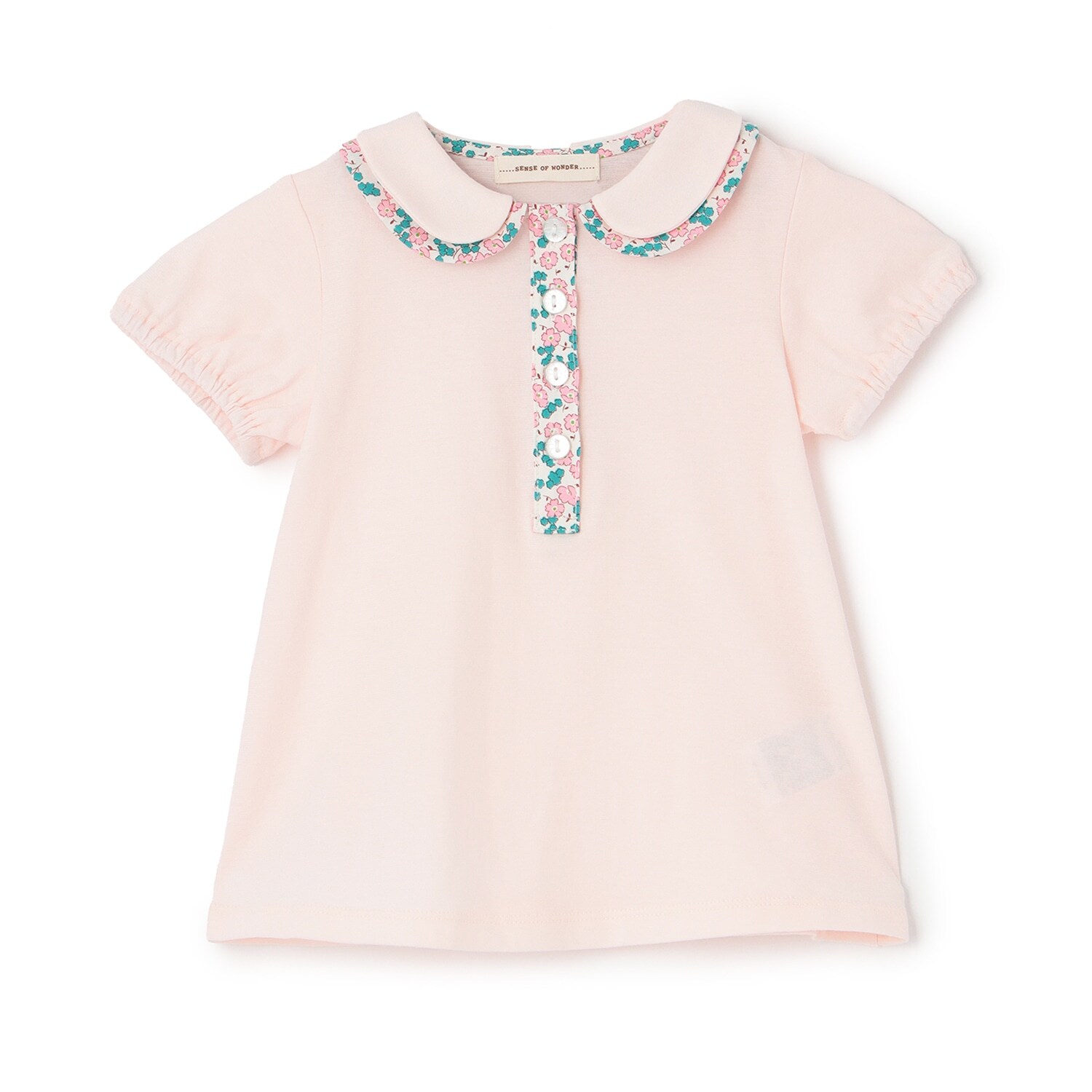 小花柄コンビブラウス