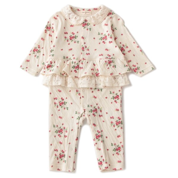 オーガニックコットン 野イチゴカバーオール【日本製】