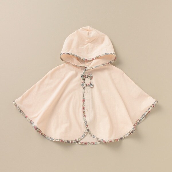 小花柄パイピングUVカットケープ