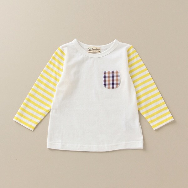 袖ボーダー長袖Tシャツ