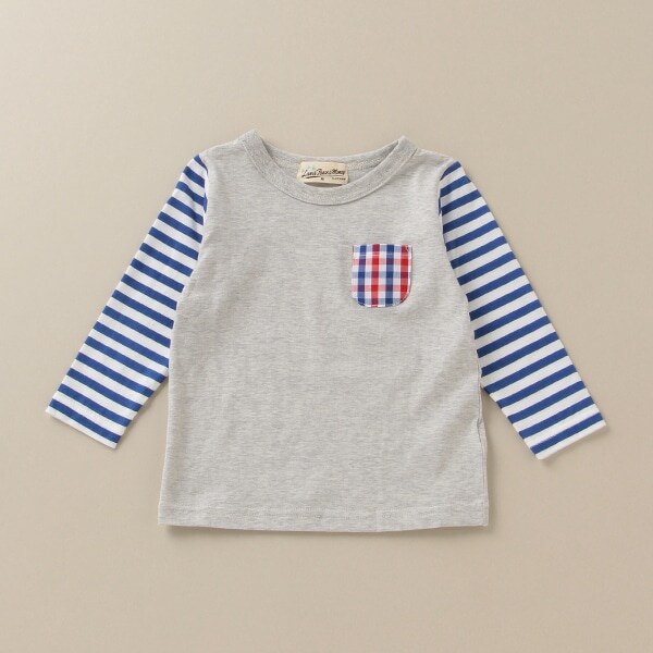 袖ボーダー長袖Tシャツ