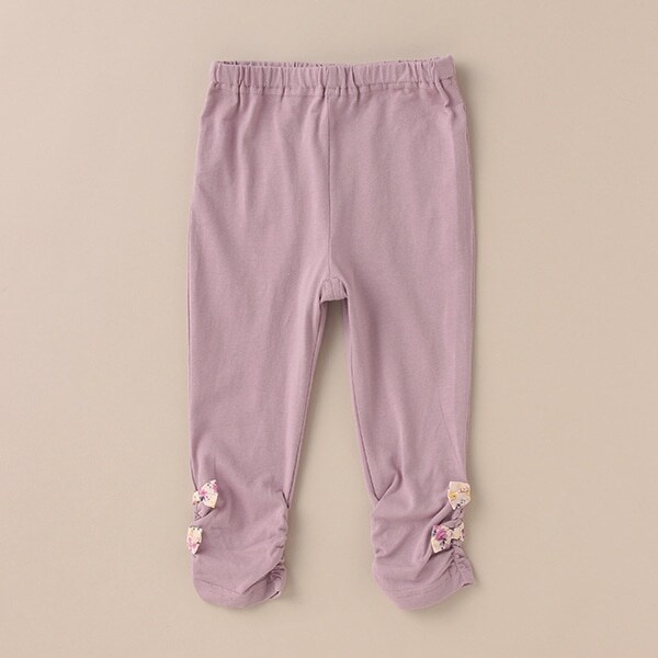 小花柄リボン9分丈レギンス