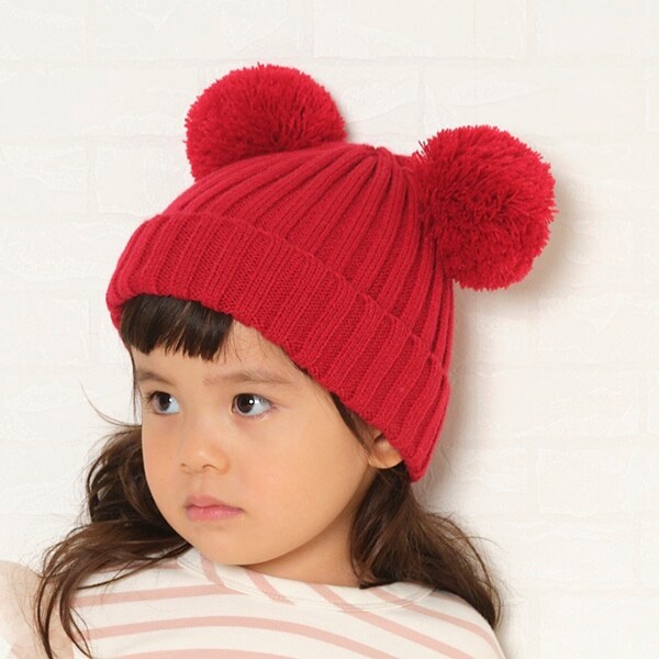 リブ梵天ニット帽