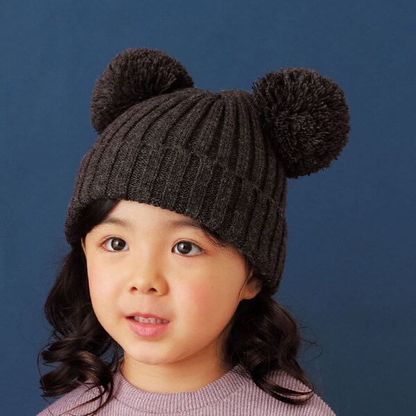 リブ梵天ニット帽