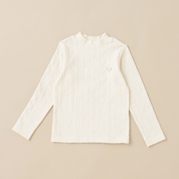 ケーブルジャガードハイネックＴシャツ