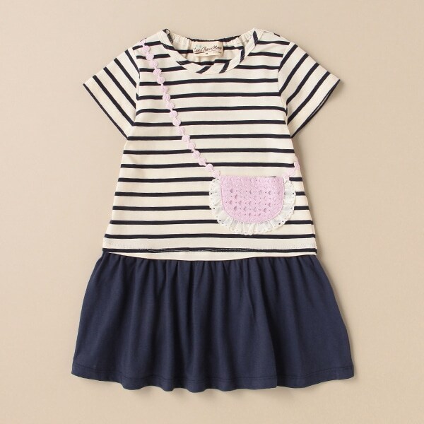 ポシェット半袖ワンピース