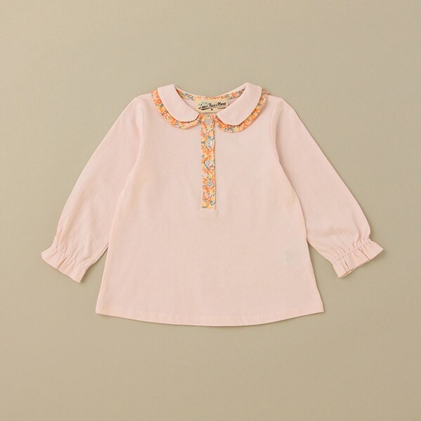 小花柄コンビブラウス