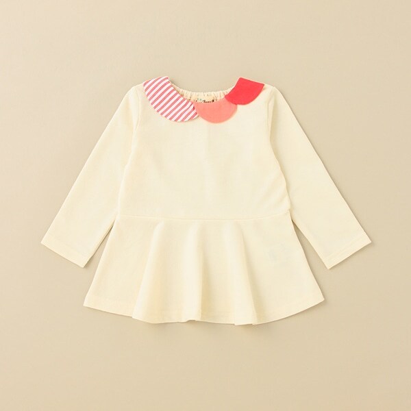 カラフル衿ペプラムトレーナー