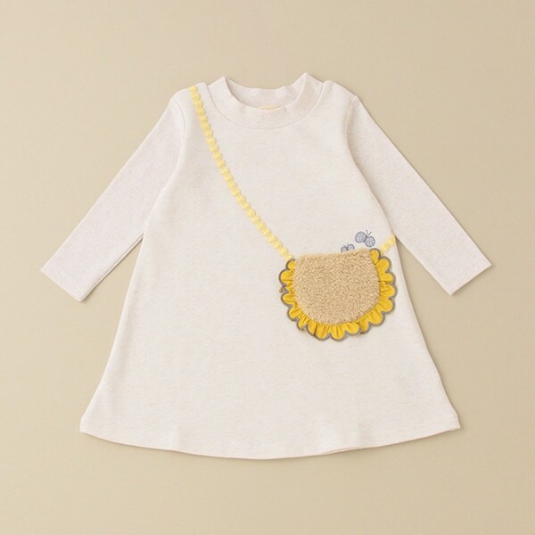 ボアポシェット裏毛ワンピース