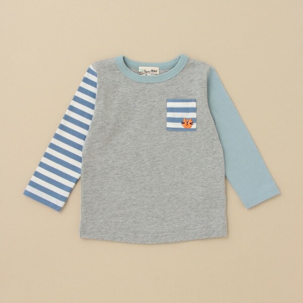 Cat刺しゅう長袖Tシャツ