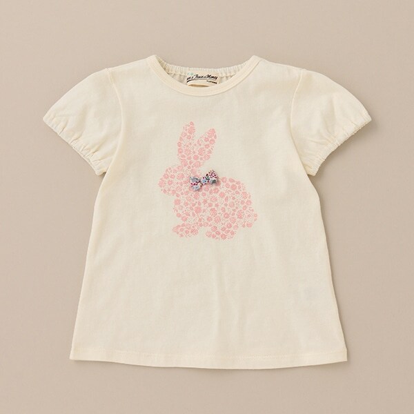フラワーうさぎ半袖Tシャツ