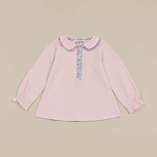 小花柄コンビブラウス