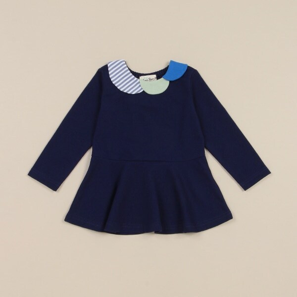 カラフル衿ペプラムトレーナー