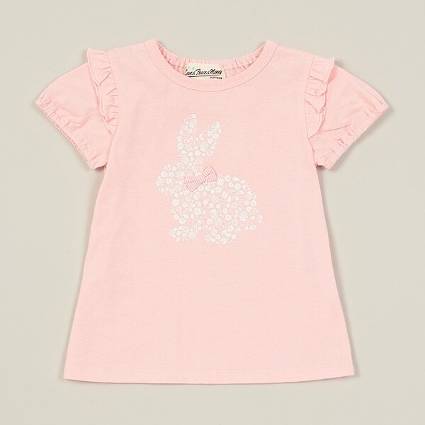 フラワーうさぎ半袖Tシャツ
