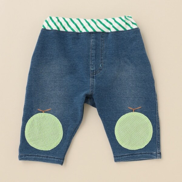 メロンデニムニット6分丈パンツ