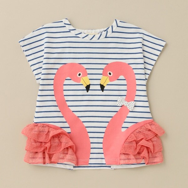 フリルフラミンゴTシャツ