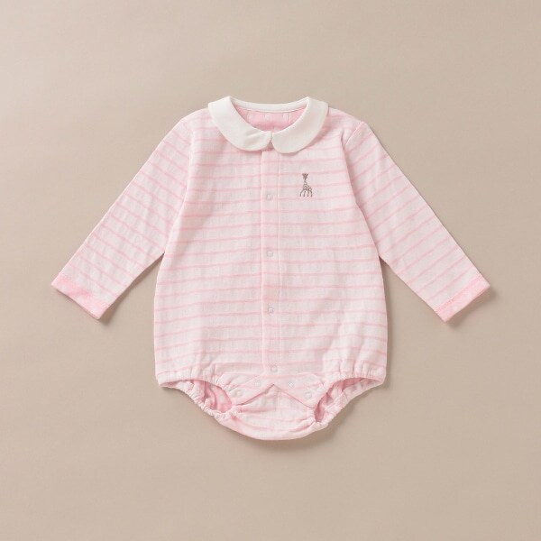 接結ボーダーボディスーツ【日本製】