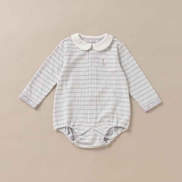 接結ボーダーボディスーツ【日本製】