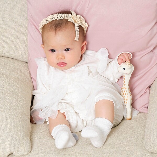 スムースラメ長袖ロンパース