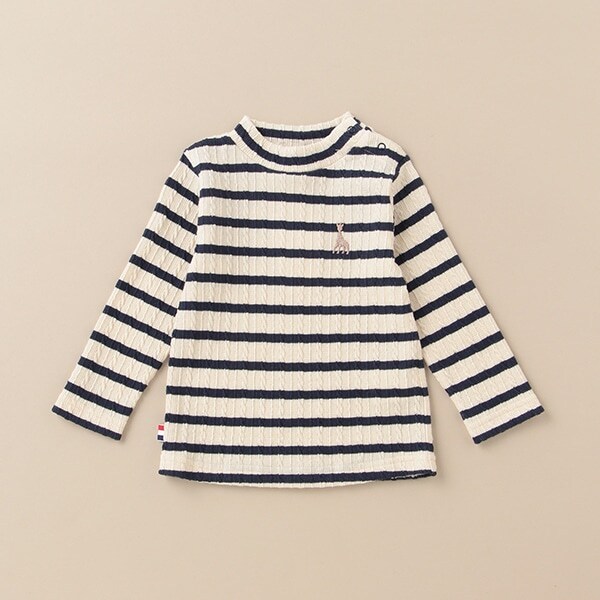 ジャガードボーダー長袖Tシャツ【日本製】