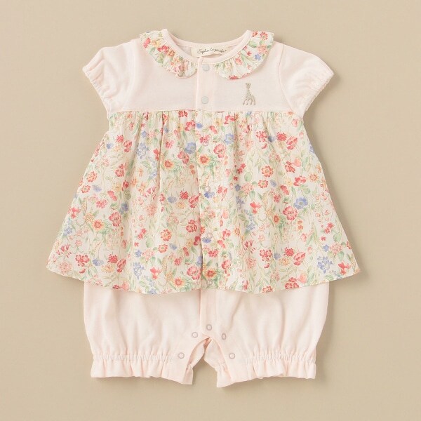 ボタニカルフラワーロンパース【日本製】