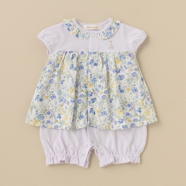 ボタニカルフラワーロンパース【日本製】