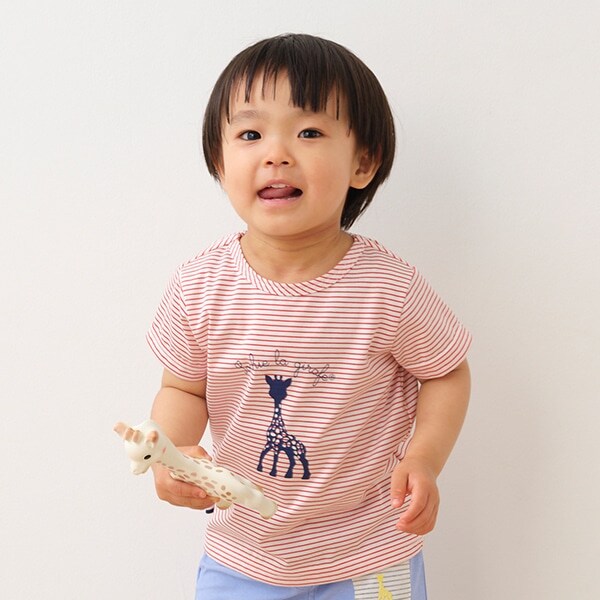 ソフィープリントボーダー半袖Tシャツ【日本製】
