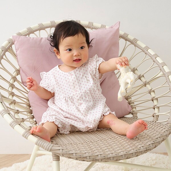 花柄天竺ショートオール【日本製】