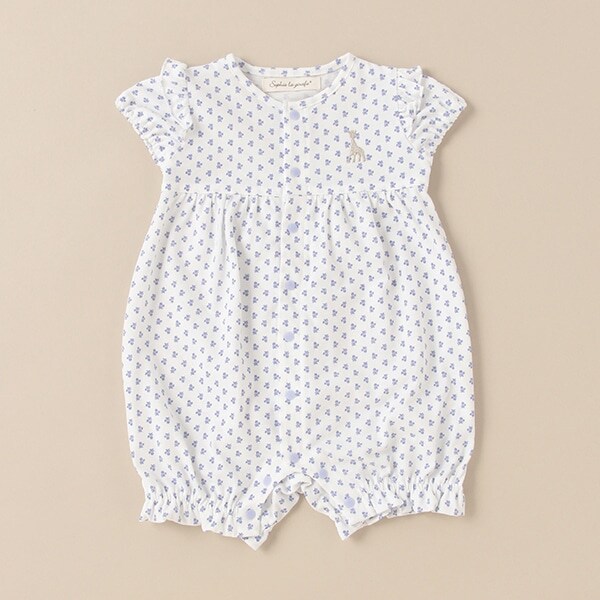 花柄天竺ショートオール【日本製】