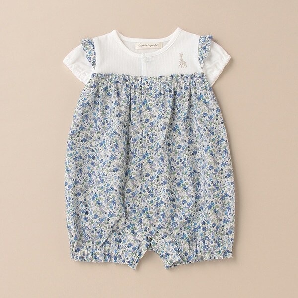 小花柄ローンショートオール【日本製】