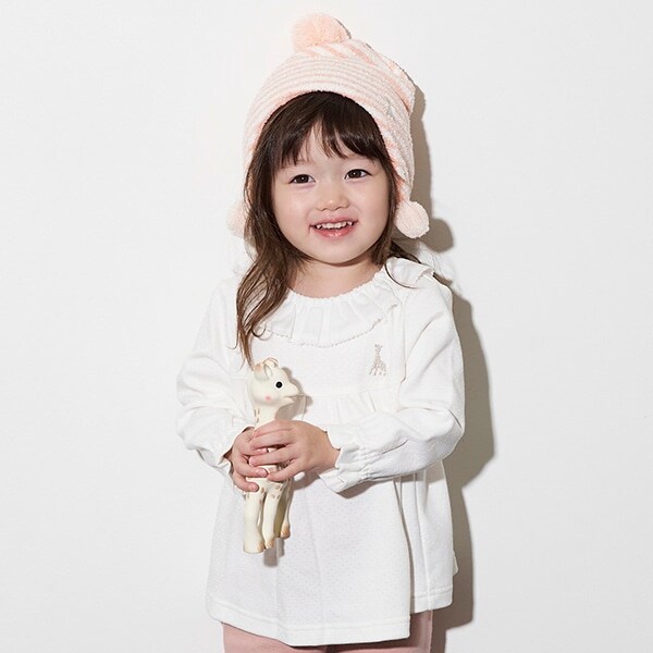 フリル衿スムース長袖Tシャツ【日本製】