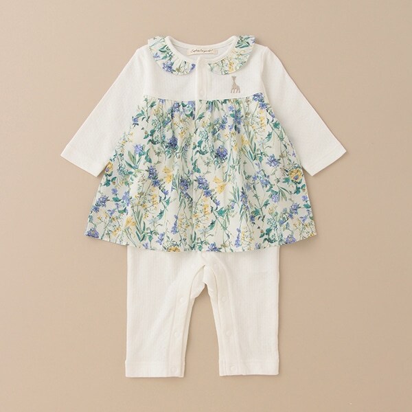 花柄スカートつきカバーオール【日本製】