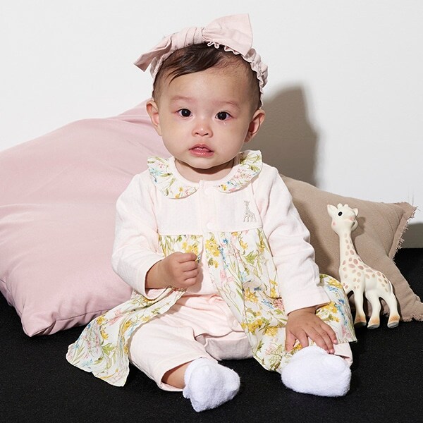 花柄スカートつきカバーオール【日本製】