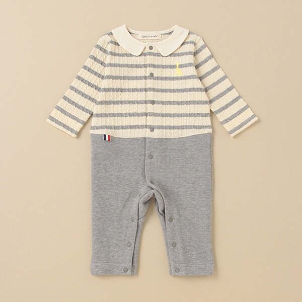 ジャカードボーダーカバーオール【日本製】