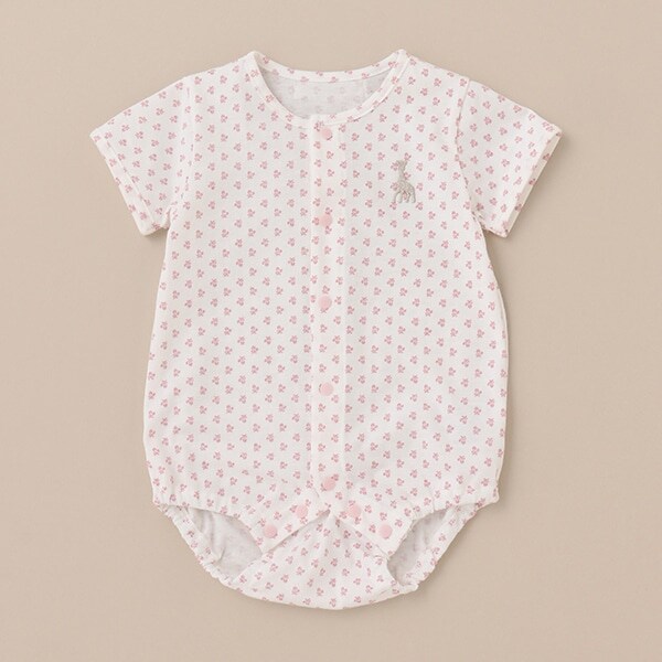 花柄天竺ボディスーツ【日本製】