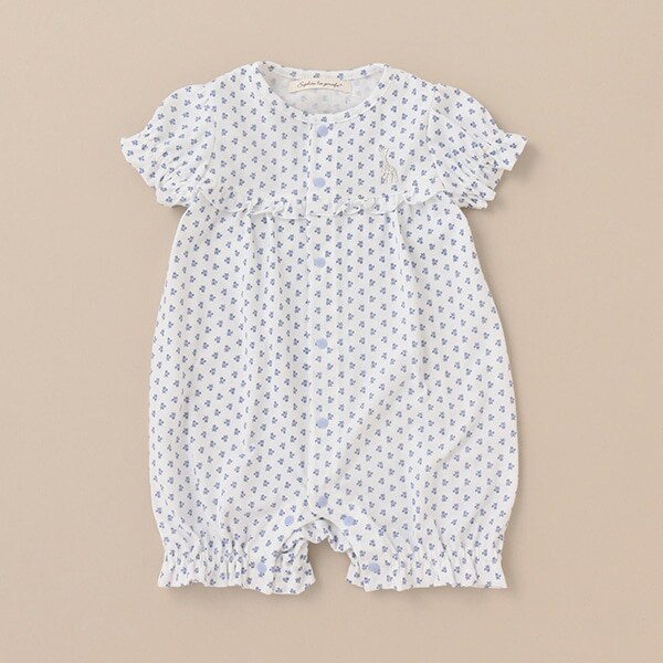 花柄天竺ショートオール【日本製】