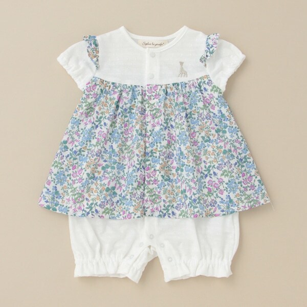 小花柄ショートオール【日本製】