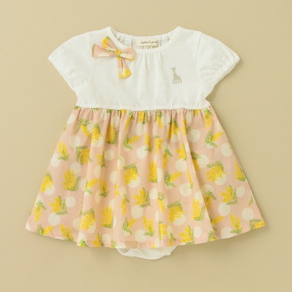 ミモザ柄ワンピーススーツ【日本製】