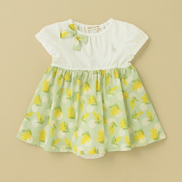 ミモザ柄ワンピーススーツ【日本製】